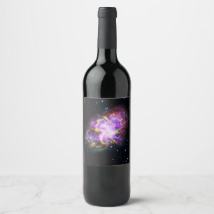 Rótulo De Garrafa De Cerveja Caranguejo Nebula Supernova Remanescente Composto 