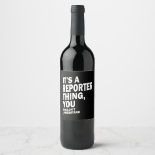 Rótulo De Garrafa De Cerveja Cargo do Repórter Título Tee Gift Mens Mens Mens
