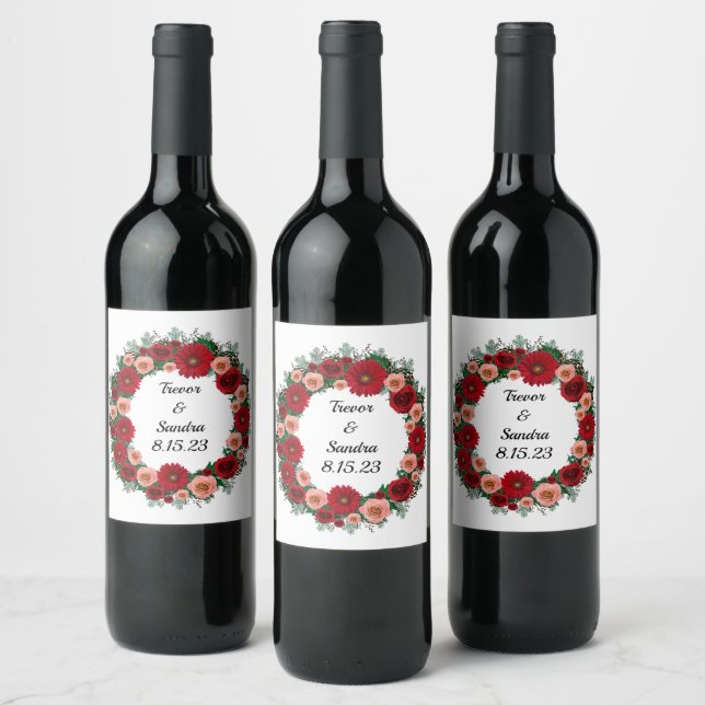 Rótulo De Garrafa De Cerveja Carimbo de Flores Personalizadas Favorecidas (Garrafas)