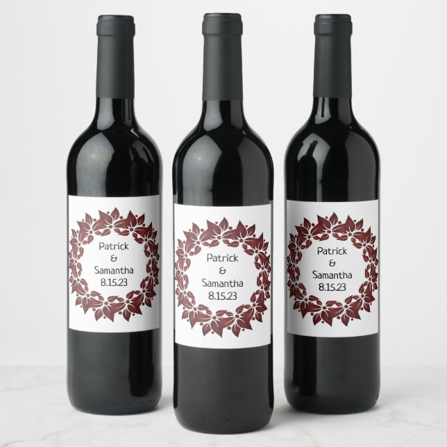 Rótulo De Garrafa De Cerveja Carimbo de Flores Personalizadas Favorecidas (Garrafas)