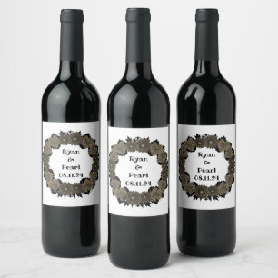 Rótulo De Garrafa De Cerveja Carimbo de Flores Personalizadas Favorecidas