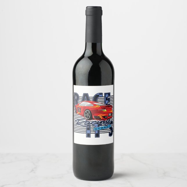 Rótulo De Garrafa De Cerveja Carro de Corrida _ Motor 7 (Frente)