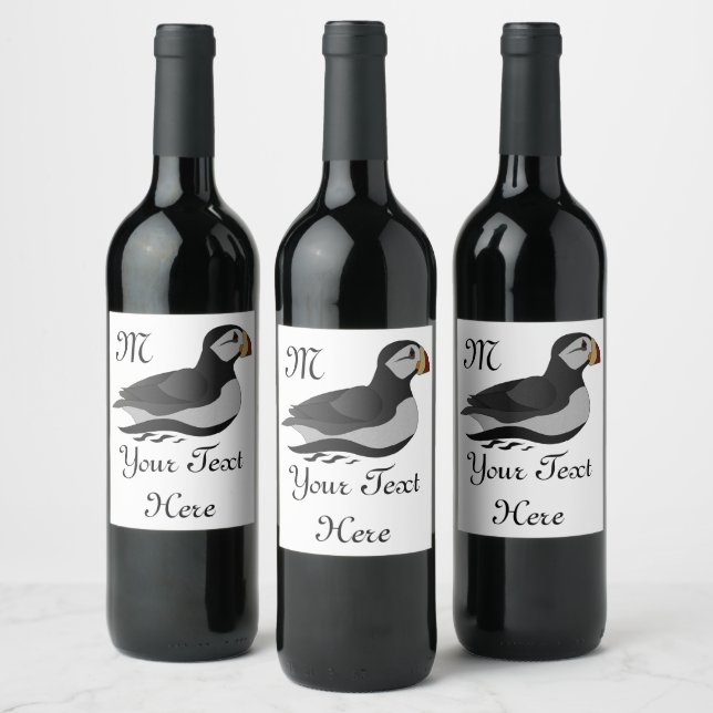Rótulo De Garrafa De Cerveja Cartografia de Nadação de Puffin Cavalo Adorável (Garrafas)