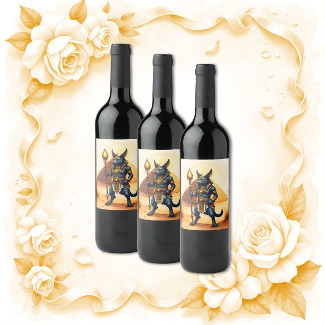 Rótulo De Garrafa De Cerveja Cartoon Anubis - Deus Egípcio do Pós-Vida (Criador carregado)