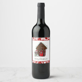 Rótulo De Garrafa De Cerveja Casa de biscoito de Natal