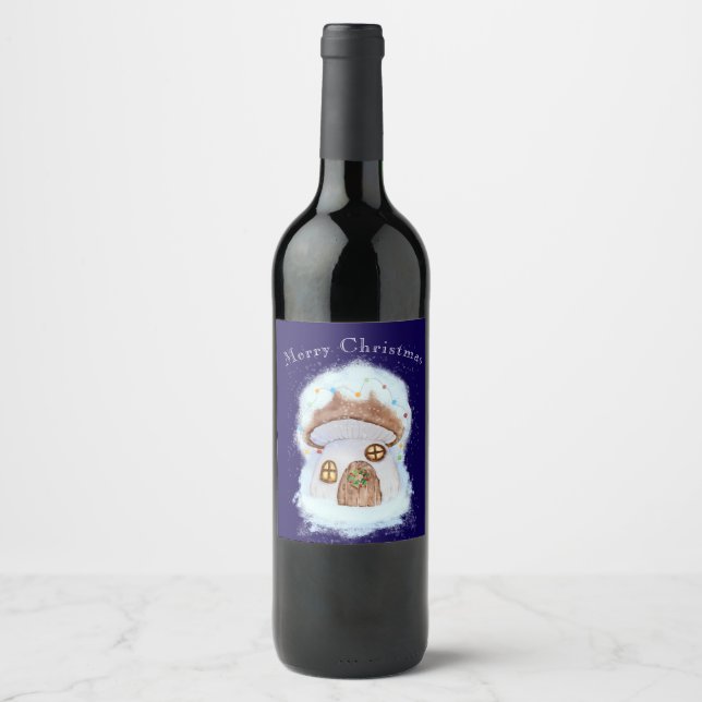 Rótulo De Garrafa De Cerveja casa de fada de Natal (Frente)