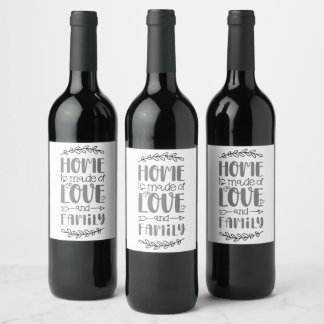 Rótulo De Garrafa De Cerveja Casa é feita de amor e família, amor bonito, sopro