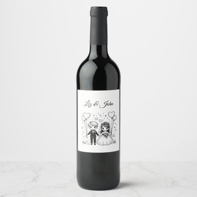 Rótulo De Garrafa De Cerveja Casal bonito personalizado (Frente)