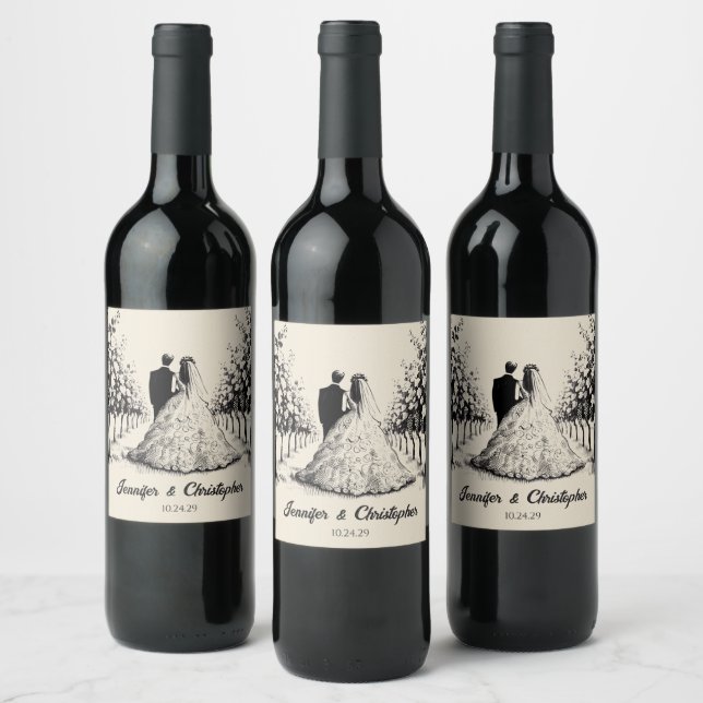 Rótulo De Garrafa De Cerveja Casal de Vinhedos (Garrafas)