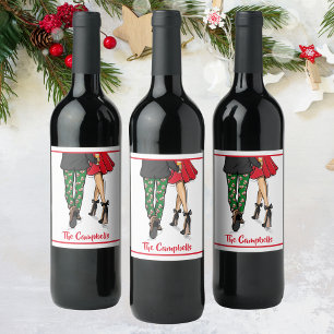 Rótulo De Garrafa De Cerveja Casal Festivo Personalizado Natal