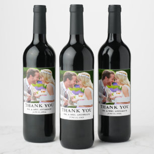 Rótulo De Garrafa De Cerveja Casal Moderno Minimalista Foto De Casamento Obriga