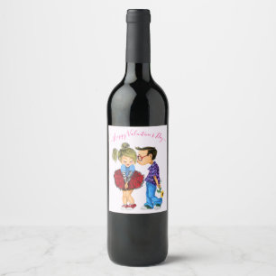 Rótulo De Garrafa De Cerveja Casal Romântico bonito - Amor - Beijo Dia de os n