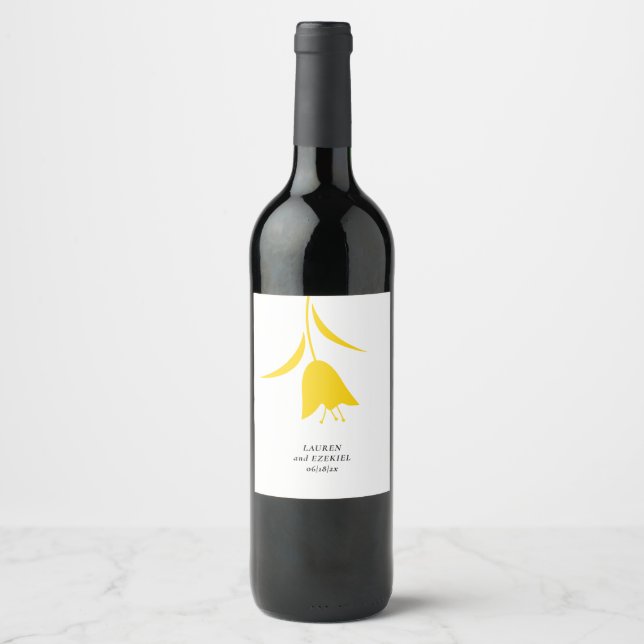 RÓTULO DE GARRAFA DE CERVEJA CASAMENTO AMARELO MOD TULIP (Frente)
