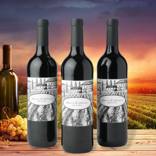 Rótulo De Garrafa De Cerveja Casamento Artístico Do Elegante Italiano