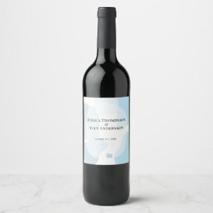 Rótulo De Garrafa De Cerveja Casamento Artístico Minimalista Azul-Abstrato Mode