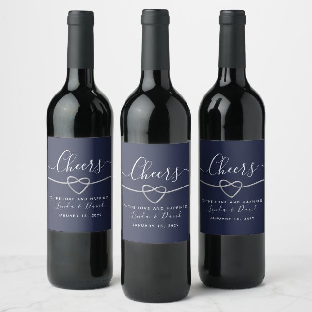 Rótulo De Garrafa De Cerveja Casamento Azul Marinho (Garrafas)