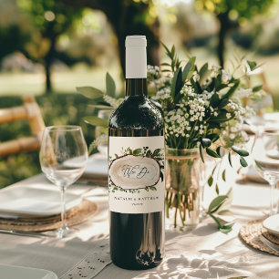 Rótulo De Garrafa De Cerveja casamento botânico floral rústico personalizado