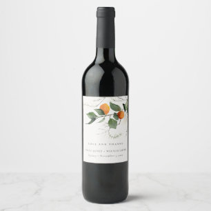 Rótulo De Garrafa De Cerveja Casamento Botânico Rustic Boho Orange Blossom
