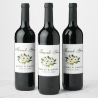 Casamento Branco Verde Floral Watercolor Obrigado