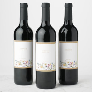 Rótulo De Garrafa De Cerveja Casamento Caprichoso de Aquarela