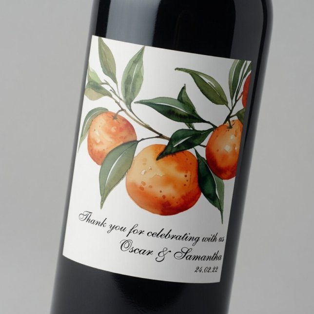 Rótulo De Garrafa De Cerveja Casamento Cítrico | Laranja Mediterrâneo (Criador carregado)