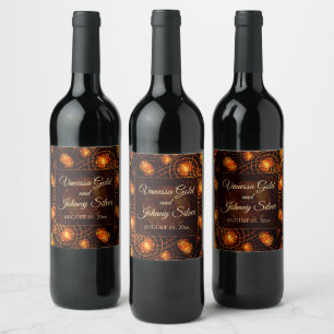 Rótulo De Garrafa De Cerveja Casamento Clássico Boho Moderno Dourado #901