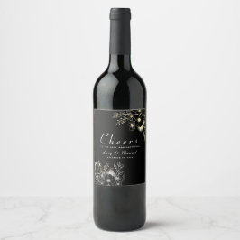 Rótulo De Garrafa De Cerveja Casamento Clássico Dourado e Preto