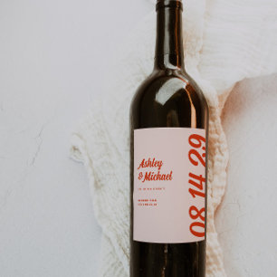 Rótulo De Garrafa De Cerveja Casamento Colorido e Negrito Retroativo