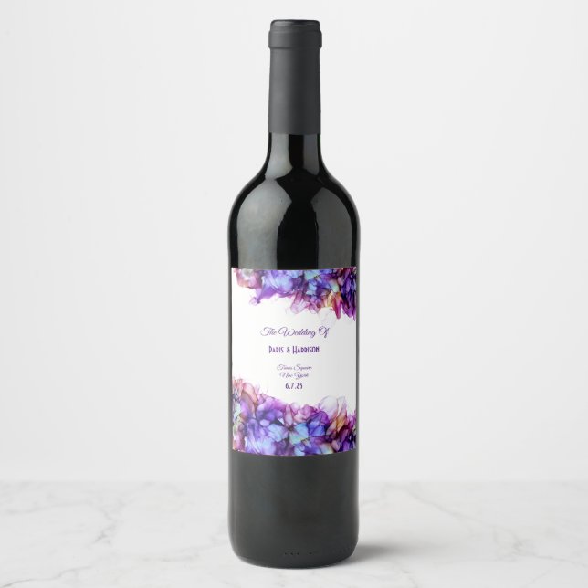 Rótulo De Garrafa De Cerveja Casamento com Abstrato de Casca de Álcool com Peri (Frente)