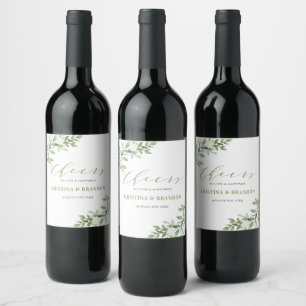 Rótulo De Garrafa De Cerveja Casamento com água verde e flores