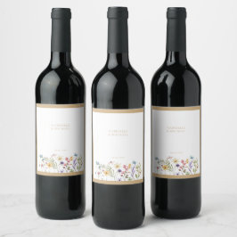 Rótulo De Garrafa De Cerveja Casamento com Aquarela Caprichosa