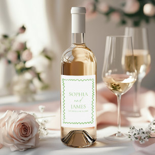 Rótulo De Garrafa De Cerveja Casamento com Borda Ondulada Verde Cítrico Caprich
