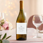 Rótulo De Garrafa De Cerveja Casamento com Caligrafia de Script Elegante<br><div class="desc">Nome Personalizado Da Caligrafia Do Script De Assinatura Elegante,  Rótulo Da Garrafa De Vinho De Casamento. Nome personalizado design de tipografia de caligrafia simples.</div>