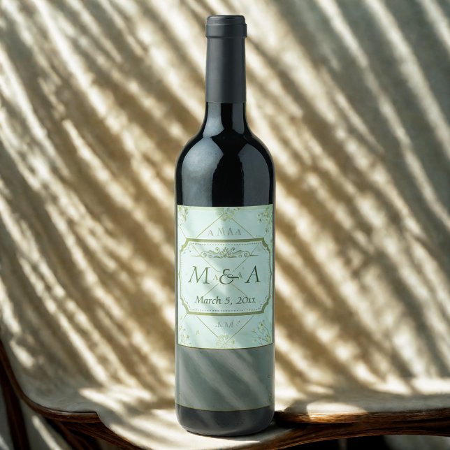 Rótulo De Garrafa De Cerveja Casamento com Flores Brancas Pastel (Criador carregado)