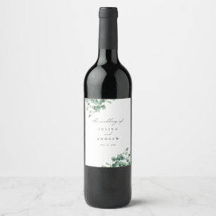 Rótulo De Garrafa De Cerveja Casamento com guião Eucalyptus