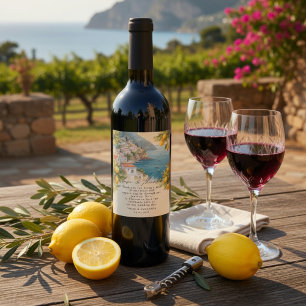 Rótulo De Garrafa De Cerveja Casamento com Limão da Costa Amalfitana   Italiano