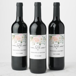 Rótulo De Garrafa De Cerveja Casamento com mrs core blush florals script