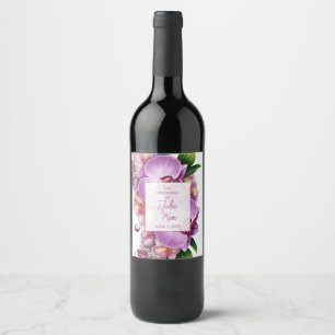 Rótulo De Garrafa De Cerveja Casamento com Orquídeas Florais
