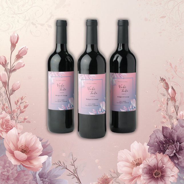 Rótulo De Garrafa De Cerveja casamento com sakura pastel cherry (Criador carregado)