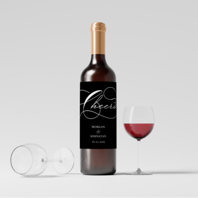 Rótulo De Garrafa De Cerveja Casamento com Tipografia Luxuosa (Criador carregado)