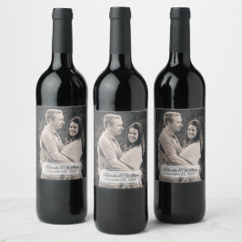 Rótulo De Garrafa De Cerveja Casamento Contemporâneo Chic