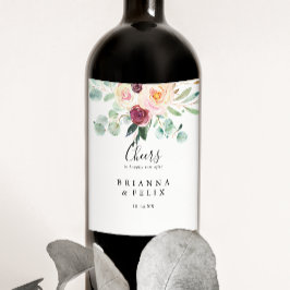 Rótulo De Garrafa De Cerveja Casamento Contemporâneo de Eucalyptus Floral Cheer