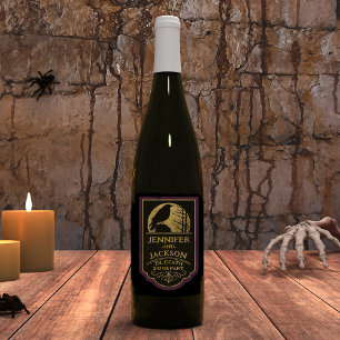 Rótulo De Garrafa De Cerveja Casamento Corvo Personalizado 