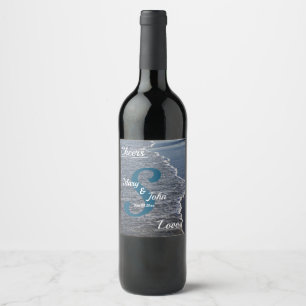 Rótulo De Garrafa De Cerveja Casamento da beleza da linha costeira