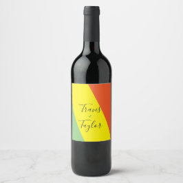Rótulo De Garrafa De Cerveja Casamento das Cores de Verão Brilhante