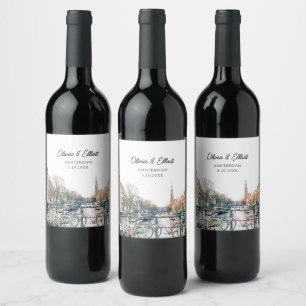 Rótulo De Garrafa De Cerveja Casamento de Amsterdã Personalizado