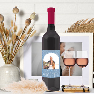 Rótulo De Garrafa De Cerveja Casamento de Arca Boêmia de Dusty Blue