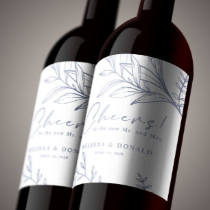 Rótulo De Garrafa De Cerveja Casamento de Boho das Flores Periwinkle