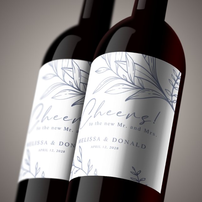 Rótulo De Garrafa De Cerveja Casamento de Boho das Flores Periwinkle (Criador carregado)