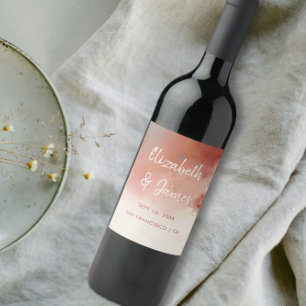 Rótulo De Garrafa De Cerveja Casamento de Boho no Deserto de Terracotta Modern 